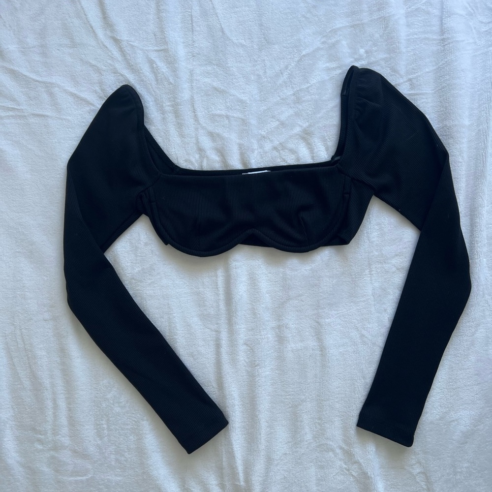 Elegant Black Long Sleeve Women's Top